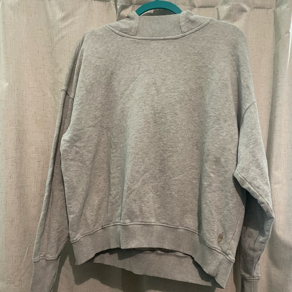 Free People Gray Hooded Sweatshirt